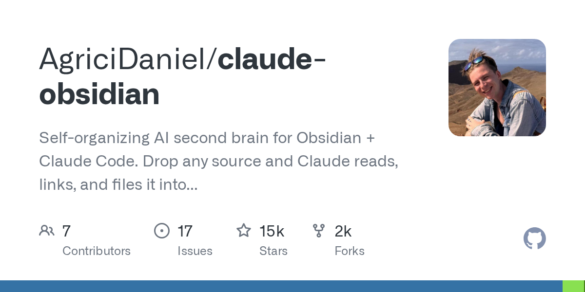 claude-obsidian: Ein KI-gestütztes, selbstorganisierendes zweites Gehirn für Obsidian und Claude Code