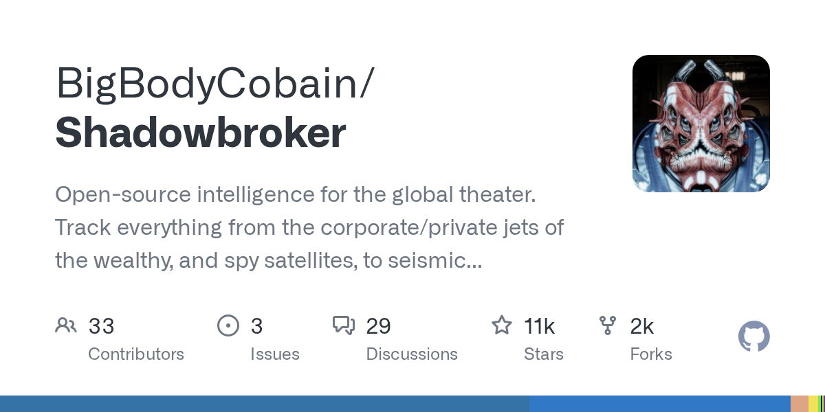 开源情报工具Shadowbroker上线：集成AI代理追踪全球私人飞机与间谍卫星