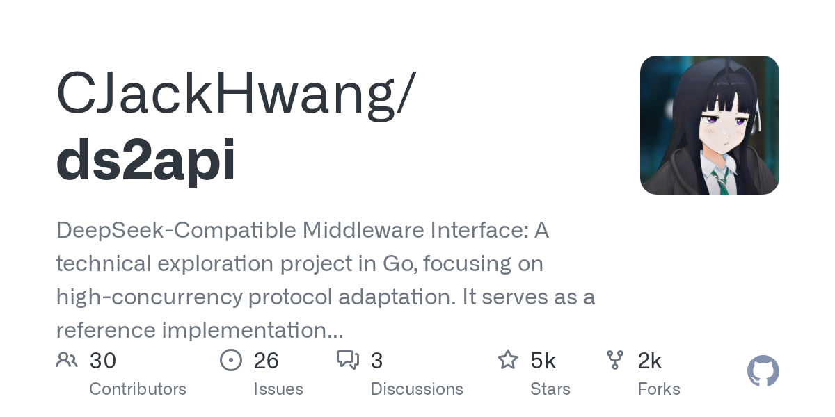 ds2api: A Lightweight Full-Stack Middleware for Converting Deepseek Client Protocols into Universal API Formats