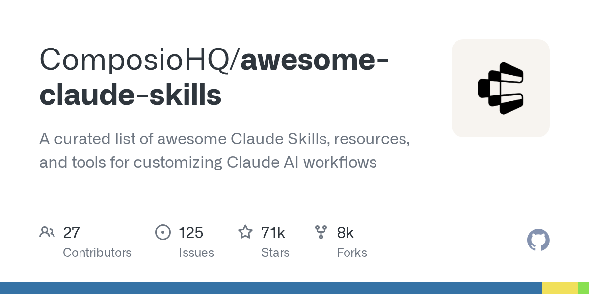 Awesome Claude Skills: A Curated Repository for Enhancing and Customizing Claude AI Workflows and Integrations