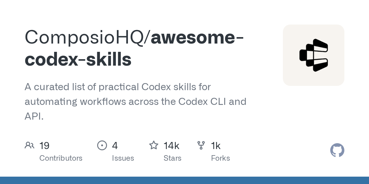 Awesome Codex Skills: A Curated Repository for Automating Workflows via CLI and API
