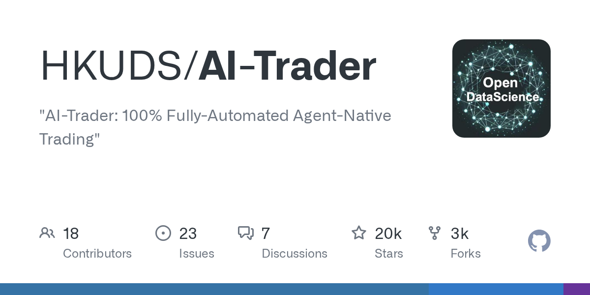 AI-Trader: HKUDS Unveils a 100% Fully Automated Agent-Native Trading Framework