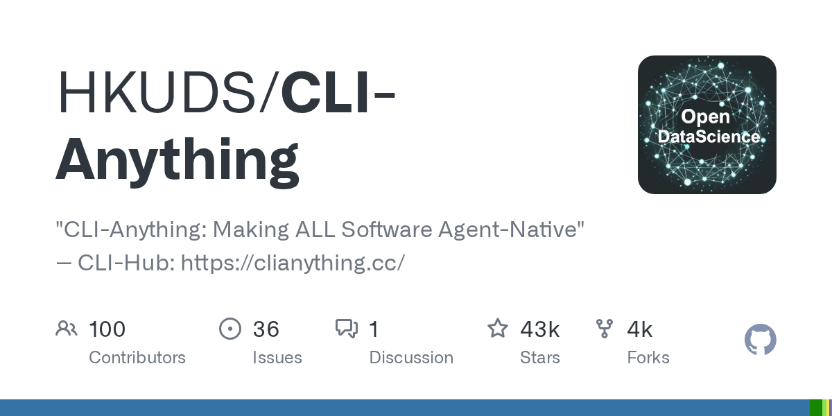CLI-Anything: HKUDS Innovation Aims to Make All Software Agent-Native via CLI-Hub