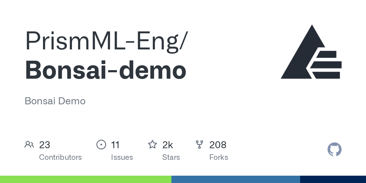 PrismML-Eng Debuts Bonsai-demo: A New Visual Identity and Repository on GitHub Trending