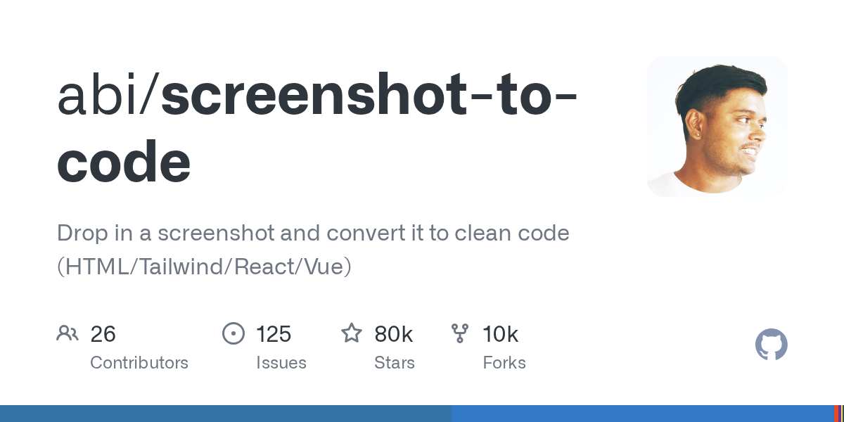 screenshot-to-code: Automatisierte Konvertierung von UI-Screenshots in sauberen HTML-, Tailwind-, React- und Vue-Code