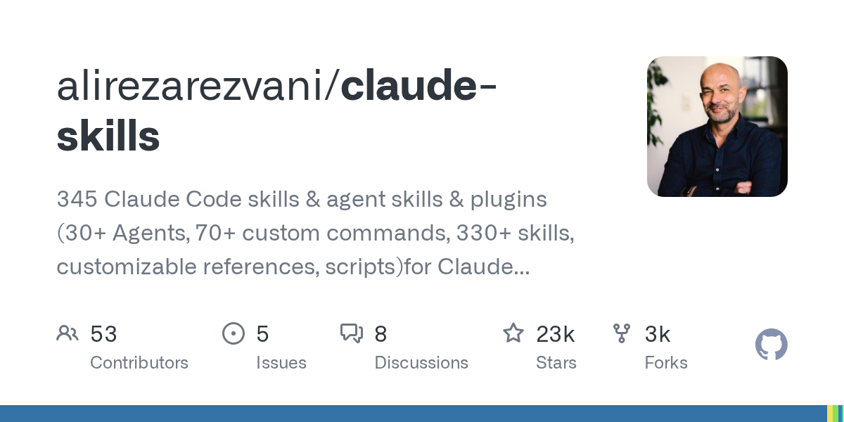 Comprehensive Claude-Skills Repository Released: Featuring 345 AI Agent Skills and Plugins for Advanced Programming Workflows