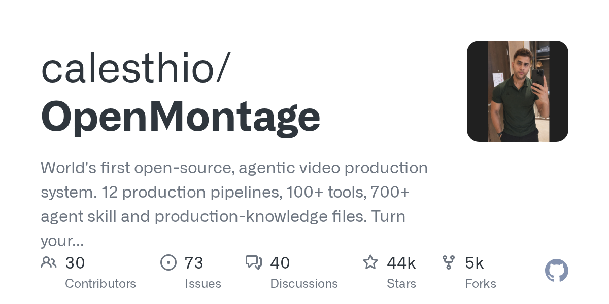 OpenMontage: The World's First Open-Source Agentic Video Production System Debuts on GitHub
