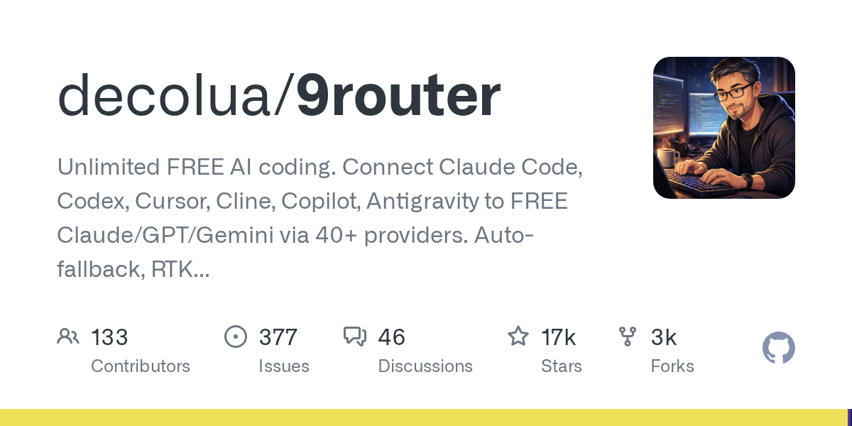 9router: An Open-Source Solution for Unlimited Free AI Programming with Multi-Provider Integration and Token Optimization