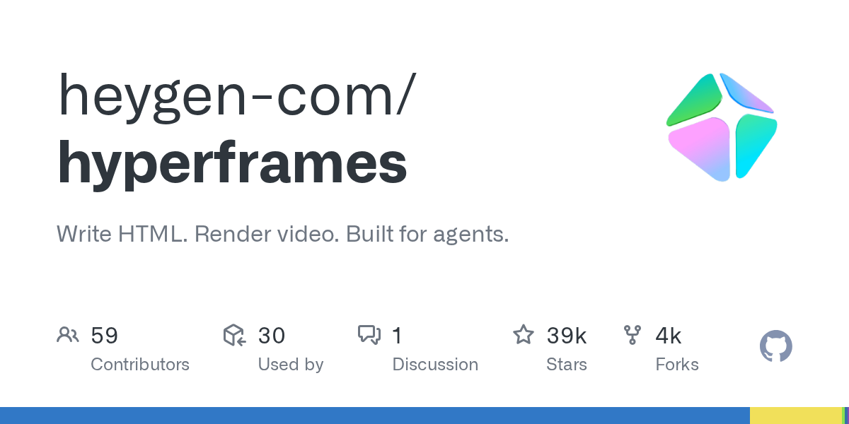 HeyGen Launches Hyperframes: A New Framework to Write HTML and Render Video Built Specifically for AI Agents