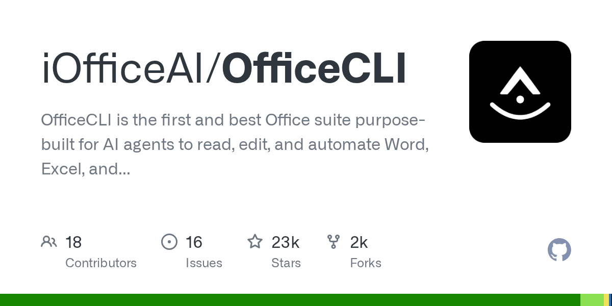 OfficeCLI: The First Open-Source Office Suite Designed Specifically for AI Agents to Automate Documents