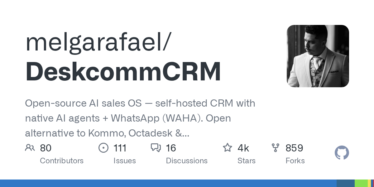 DeskcommCRM als quelloffenes KI-Vertriebssystem: Selbstgehostete WhatsApp-CRM-Alternative zu Intercom und Kommo