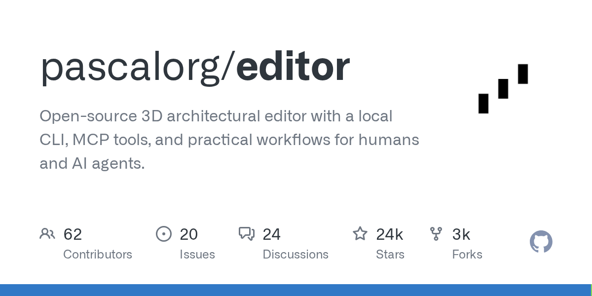 Open-Source-3D-Architektureditor von pascalorg: Kollaborative Plattform für menschliche Nutzer und KI-Agenten mit CLI und MCP
