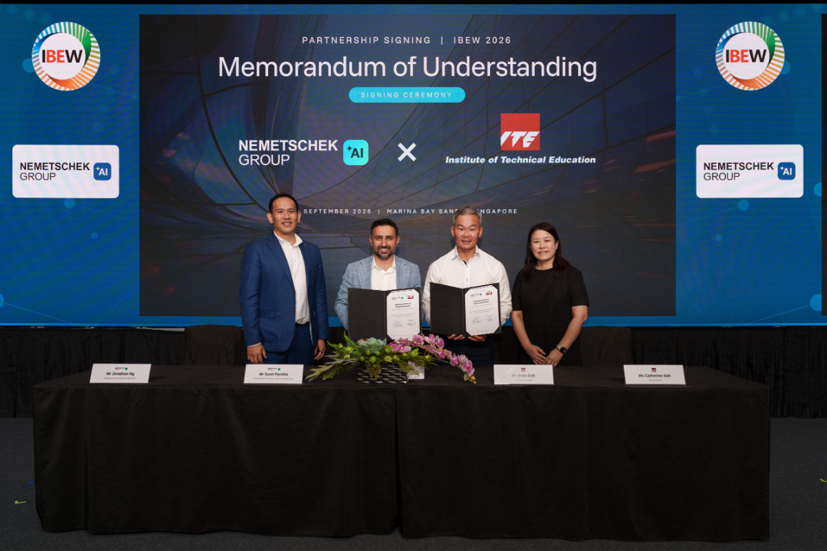 Nemetschek startet fünfjährige KI-Bildungspartnerschaft mit ITE und Singapore Polytechnic in Singapur